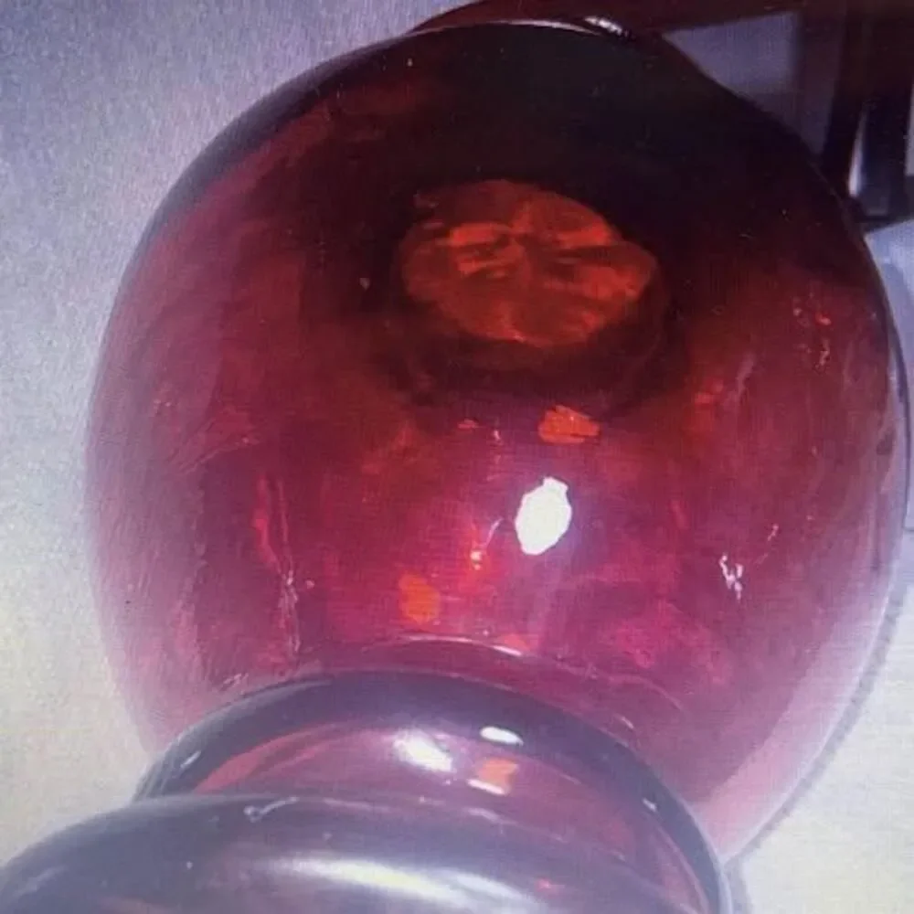 Large Ruby Red Glass Urn Vase